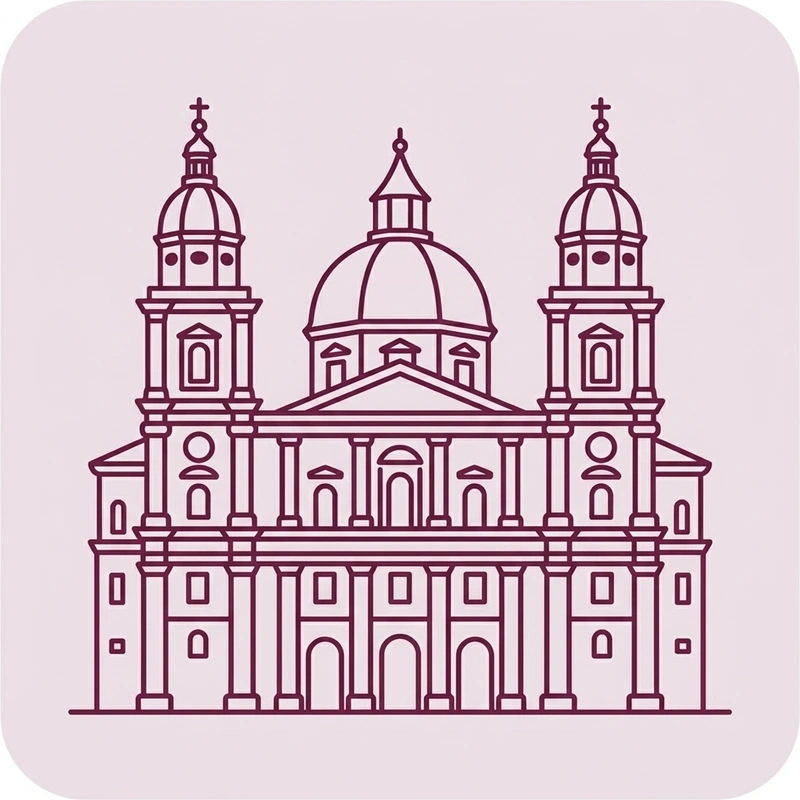 Salzburg architectural landmark icon vector illustration